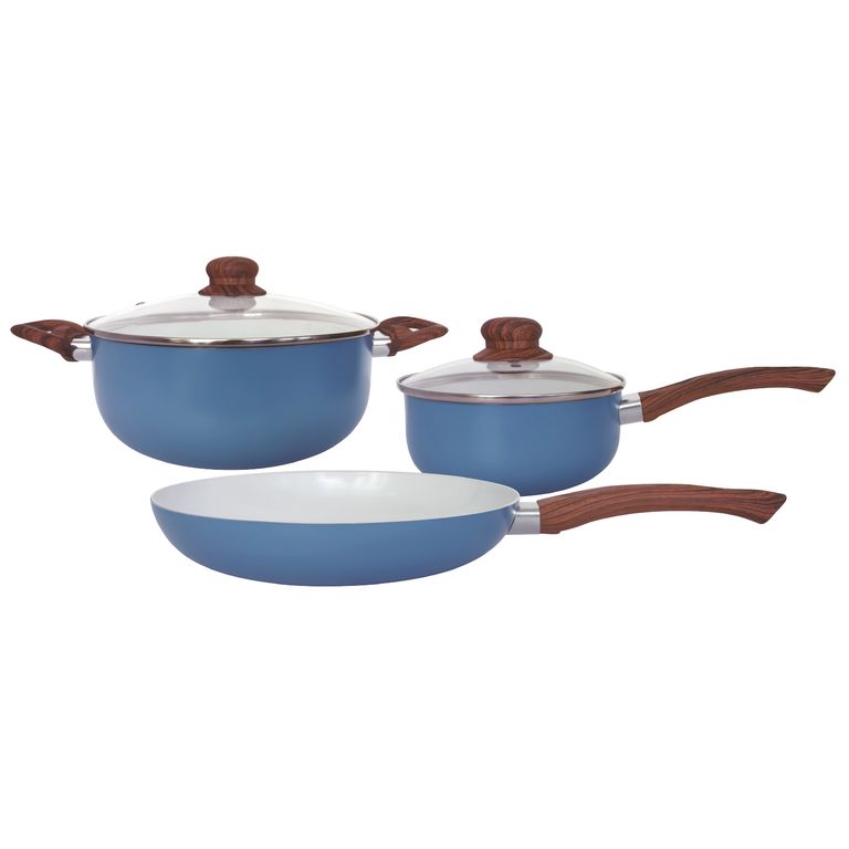 Juego de Ollas Aluminio Cerámica 5 Piezas