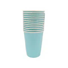 Casa Joven - SET 12 VASOS CARTON CELESTE 12 OZ
