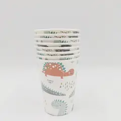 CASA JOVEN - SET 8 VASOS DE CARTON DINO 12OZ