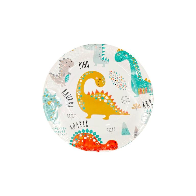 Set 12 Platos Cartón Dino Paper Plate