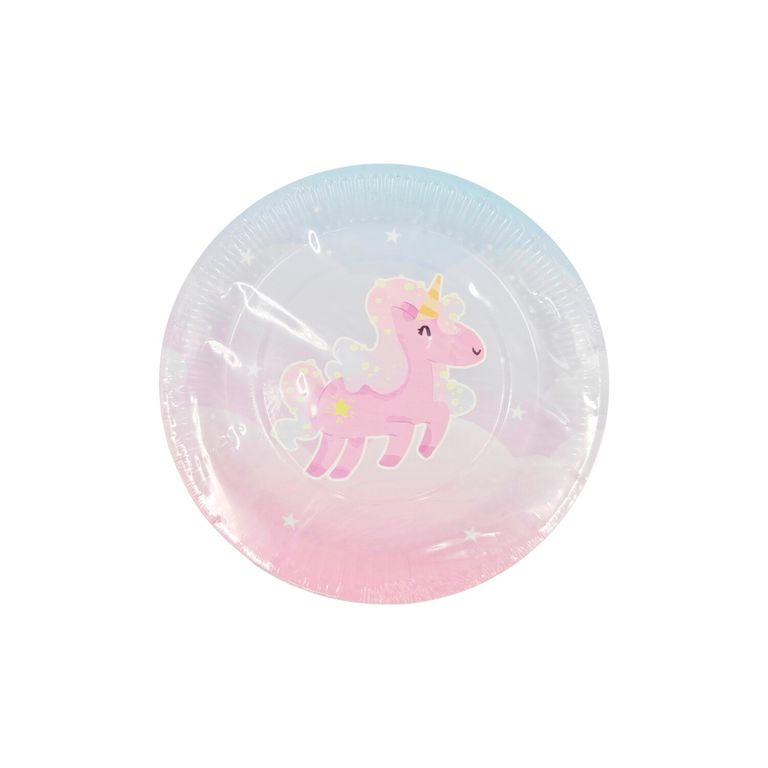 SET 12 PLATOS CART DINO PAP P UNICORNIO