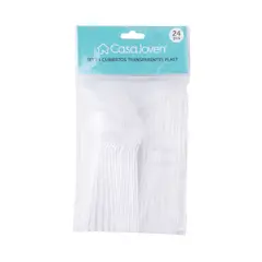 Casa Joven - SET 24 CUBIERTOS TRANSPARENTES PLAST