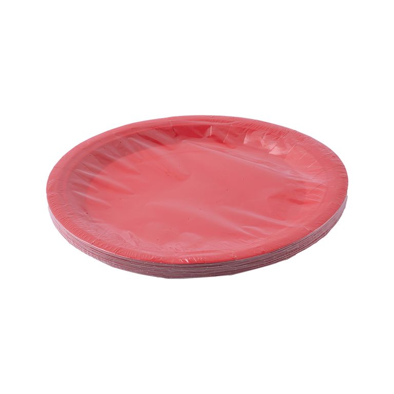 SET POR 24 PLATOS ROJOS 22 CM CARTON