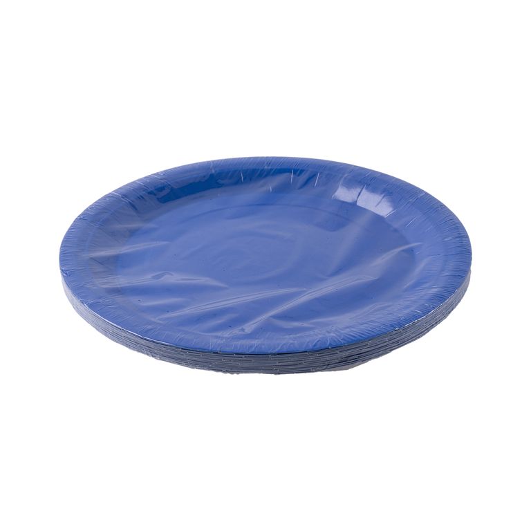 SET POR 24 PLATOS AZUL 22 CM CARTON