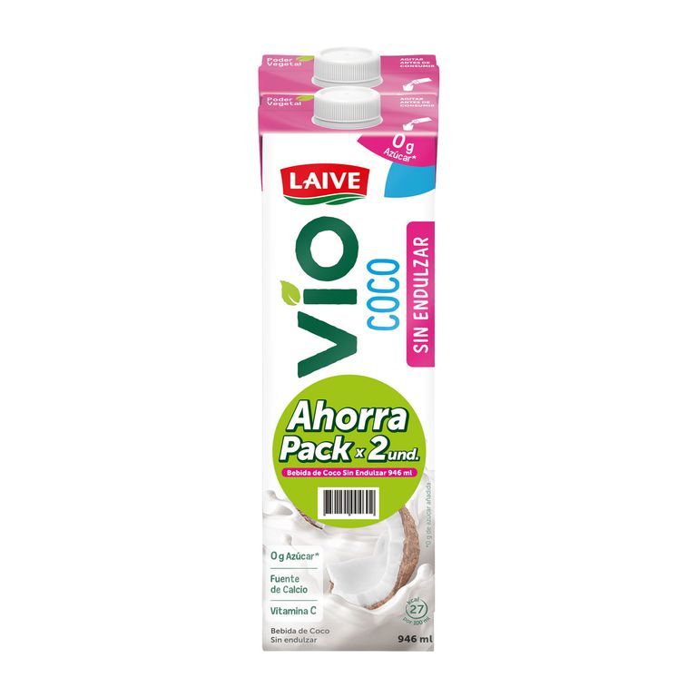 Bebida de Coco Laive Sin Endulzar Pack 2 Cajas 946 mL