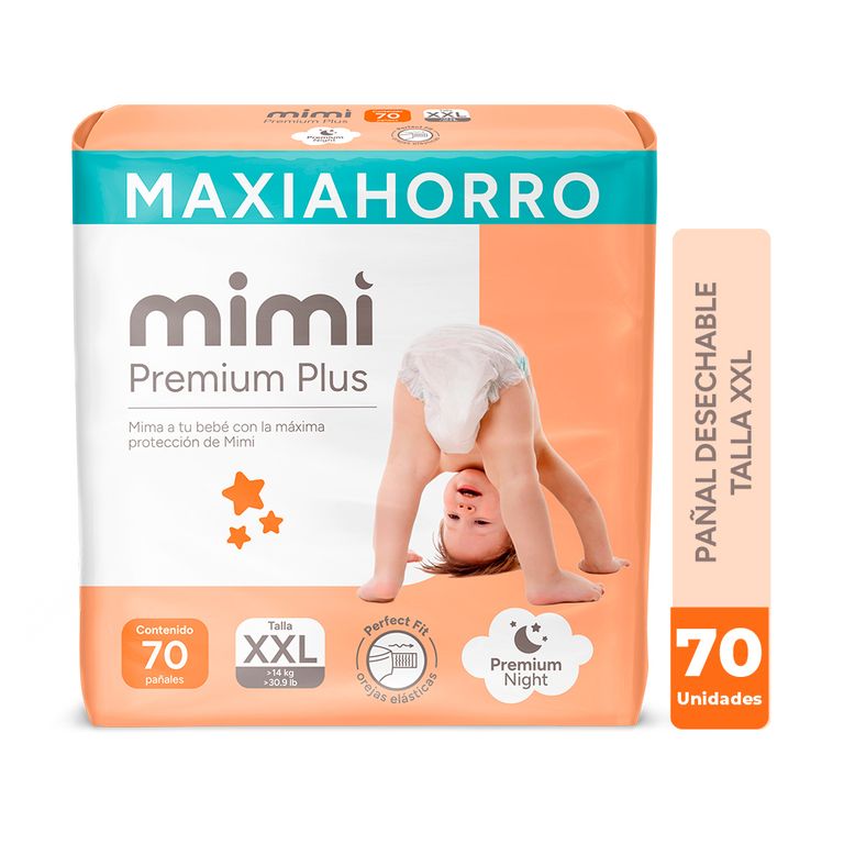 Pañales Mimi Premium Plus Maxiahorro Talla XXL Empaque 70 Und