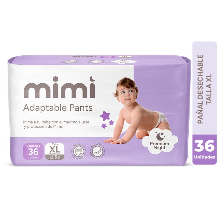 Pañales Mimi Adaptable Pants Talla XL Empaque 36 Und