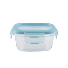 Casa Joven - Hermético Vidrio Cuadrado 310mL Cielo