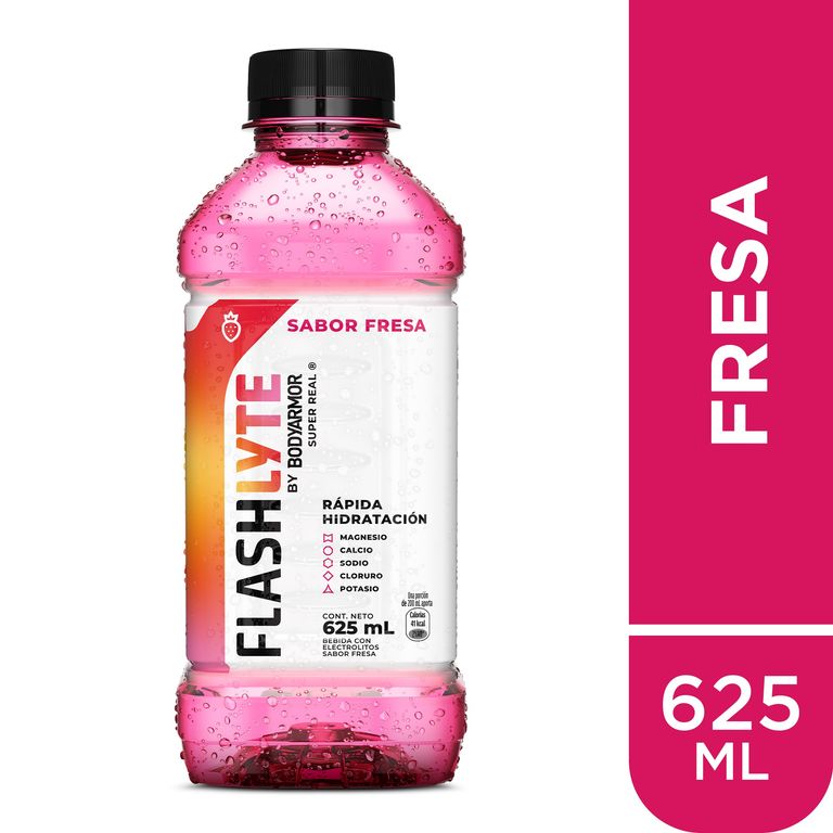 Bebida Rehidratante Flashlyte Fresa Botella 625 mL