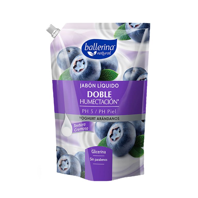 Jabón Líquido Ballerina Yoghurt Arándano Doypack 750 mL