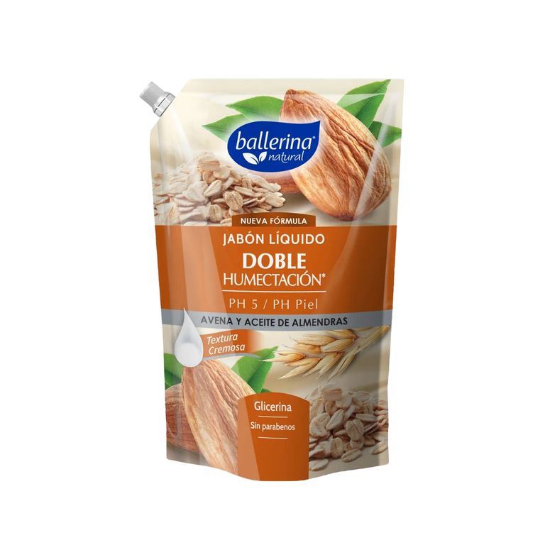 Jabón Líquido Ballerina Avena y Almendra Doypack 750 mL