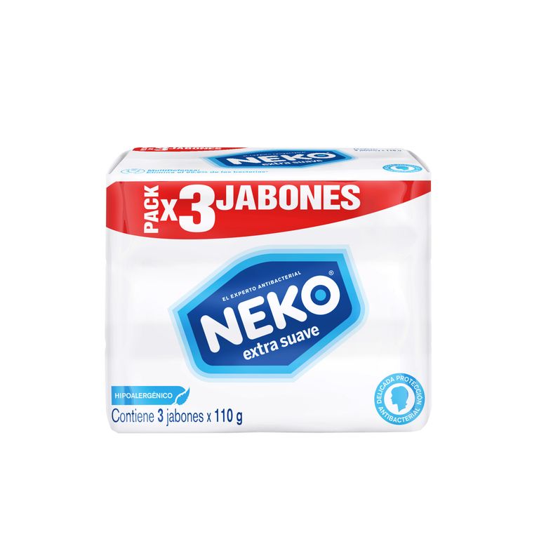 Jabón Antibacterial Neko Extra Suave Empaque 3 Und