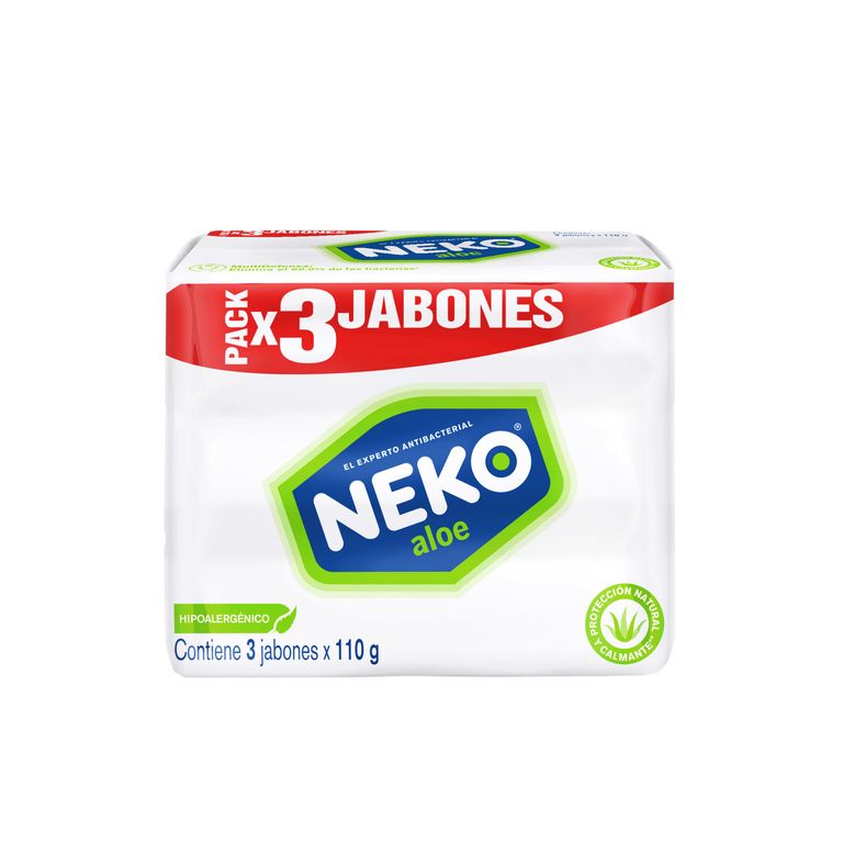 Jabón Antibacterial Neko Aloe Empaque 3 Und