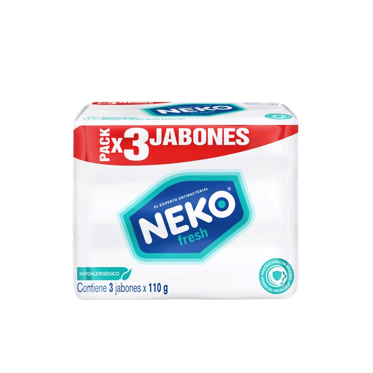 Jabón Antibacterial Neko Fresh Empaque 3 Und