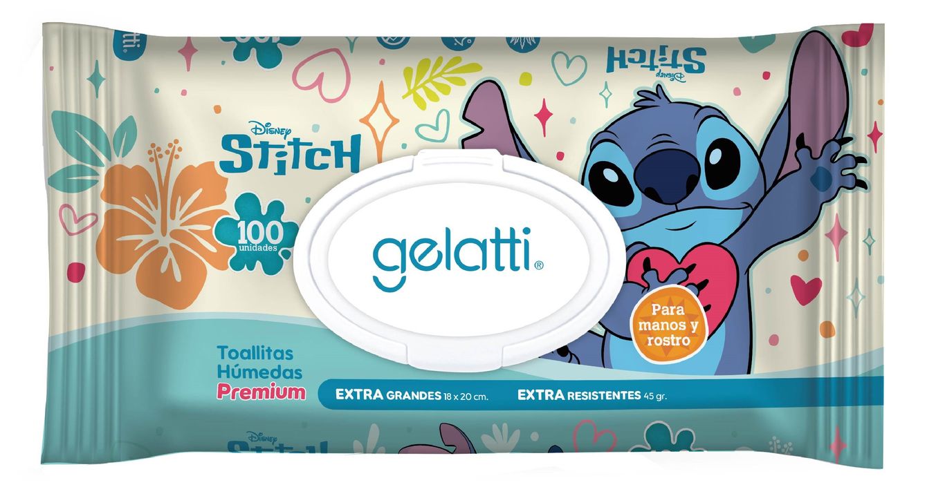 Toallitas Húmedas Gelatti Stitch Empaque 100 Und