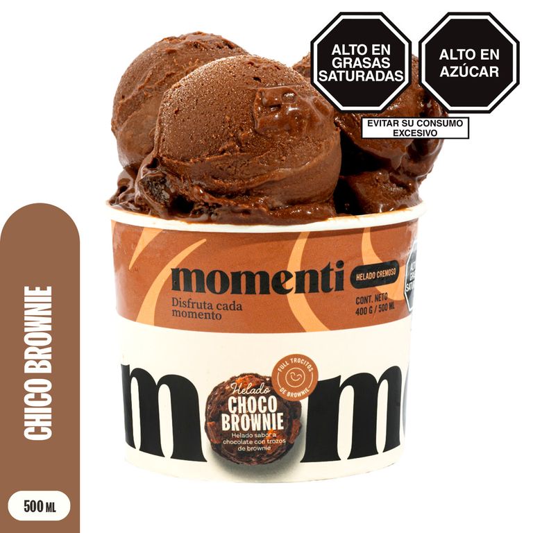 Helado Momenti Choco Brownie Pote 500 mL