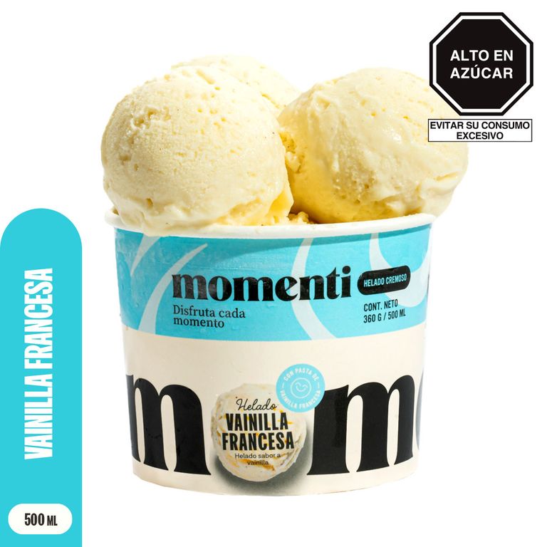 Helado Momenti Vainilla Francesa Pote 500 mL