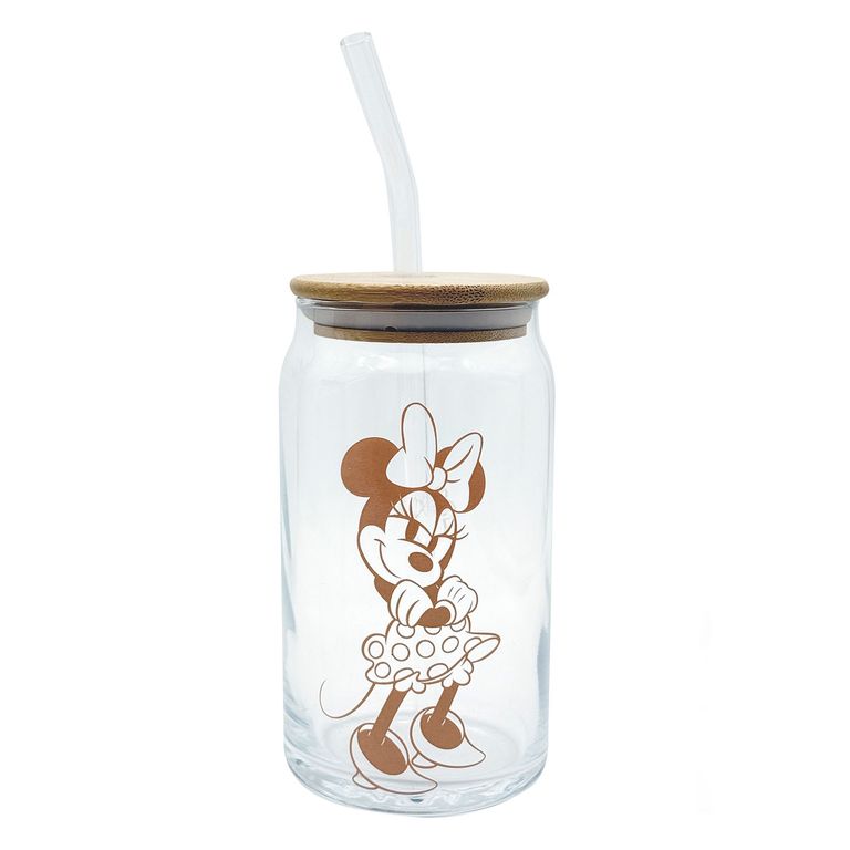 Vaso Tapa Bamboo Disney Minnie Rosa 450 mL