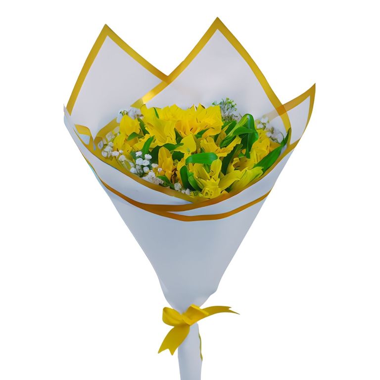 Ramo De Flores Astromelias Amarillas x Un