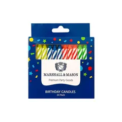 MARSHALL MASON - Velas Espiral Rayadas Marshall Mason Pack 24 Und