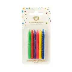 MARSHALL MASON - Velas Glitter Multicolor Marshall Mason Pack 12 Und