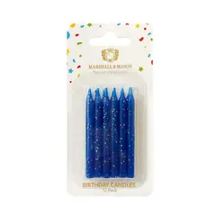 MARSHALL MASON - Velas Glitter Azul Marshall Mason Pack 12 Und