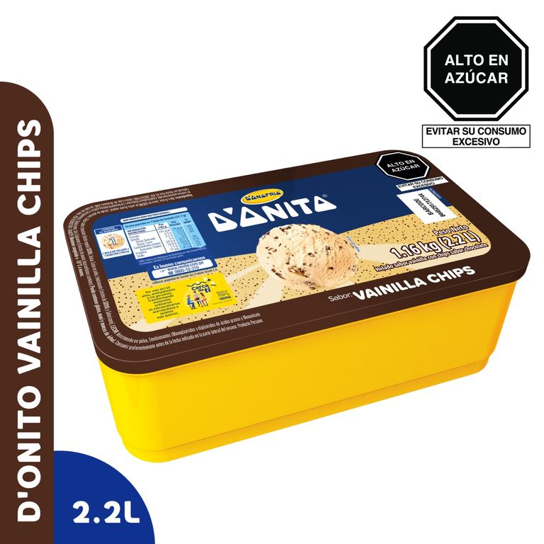 Helado Donofrio Donito Vainilla Chips Empaque 2.2 L