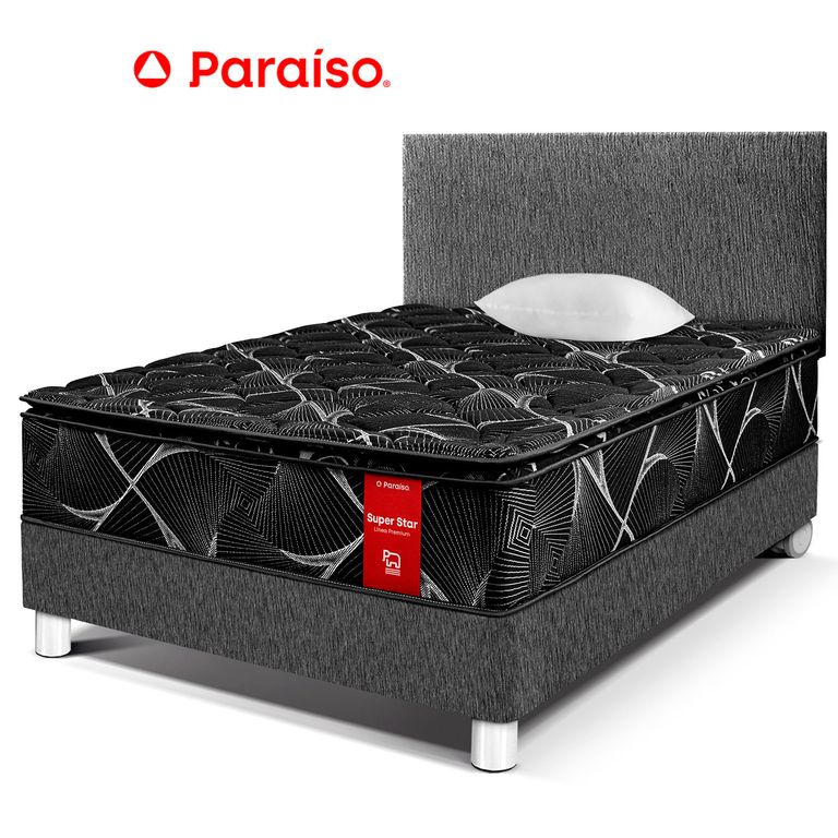 Dormitorio Super Star Negro 1.5 Plz Cha