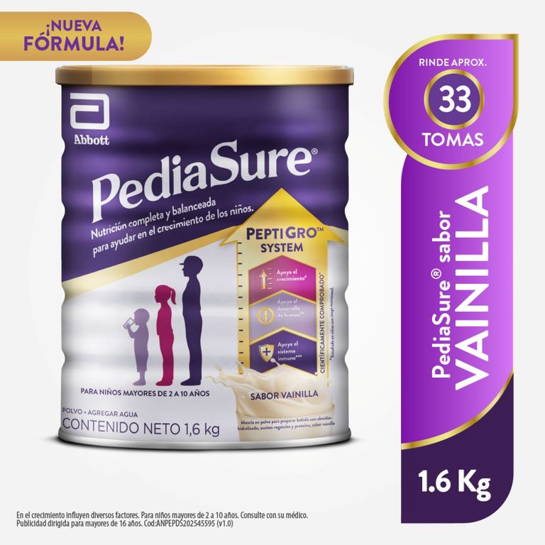 Alimento Nutricional Pediasure Polvo Vainilla Lata 1.6 Kg