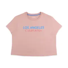REDWOOD - Polo Crop 100% Algodón Mujer Redwood