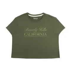 REDWOOD - Polo Crop 100% Algodón Mujer Redwood