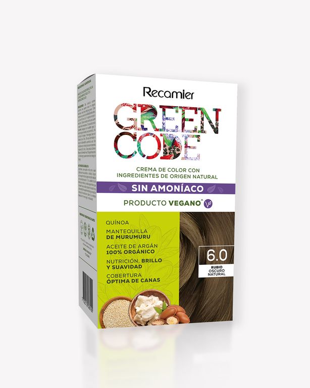 Tinte Capilar  Green Code Tono 6.0 Rubio Oscuro Natural