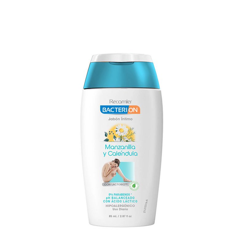 Jabón Íntimo Manzanilla y Caléndula Bacterion Botella 85 mL