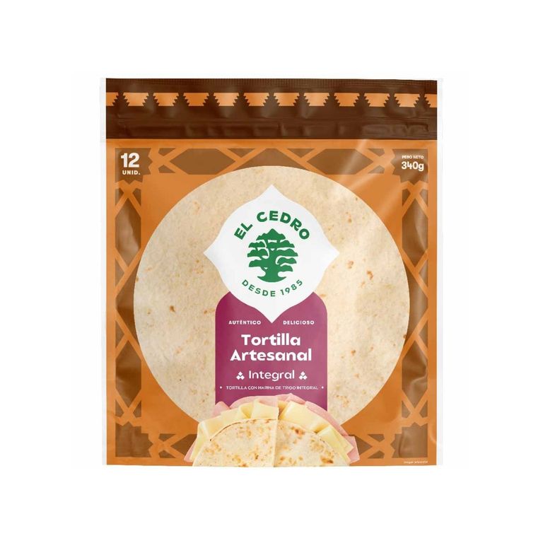 Tortilla Artesanal Integral El Cedro Bolsa 12 Und