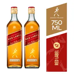 JOHNIE WALKER - Whisky Johnnie Walker Red Label Pack 2 Botellas 750 mL