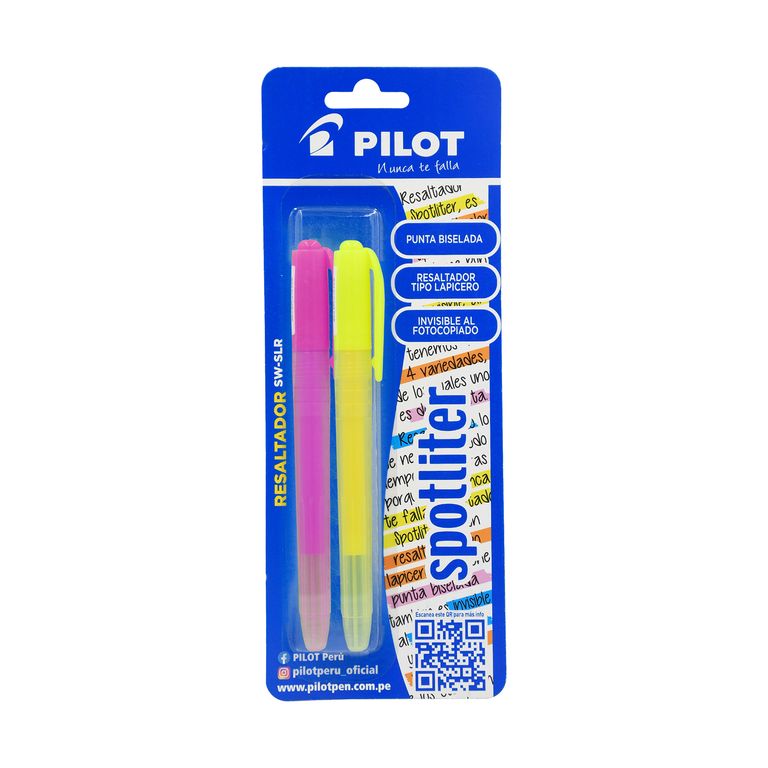 Resaltador Pilot Swing Cool SLR Pastel + Amarillo Pack 2 Und