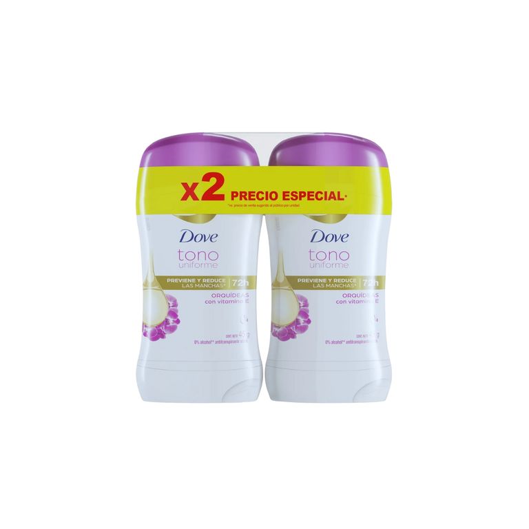 Antitranspirante Dove en Barra Orquídea Pack 2 Und