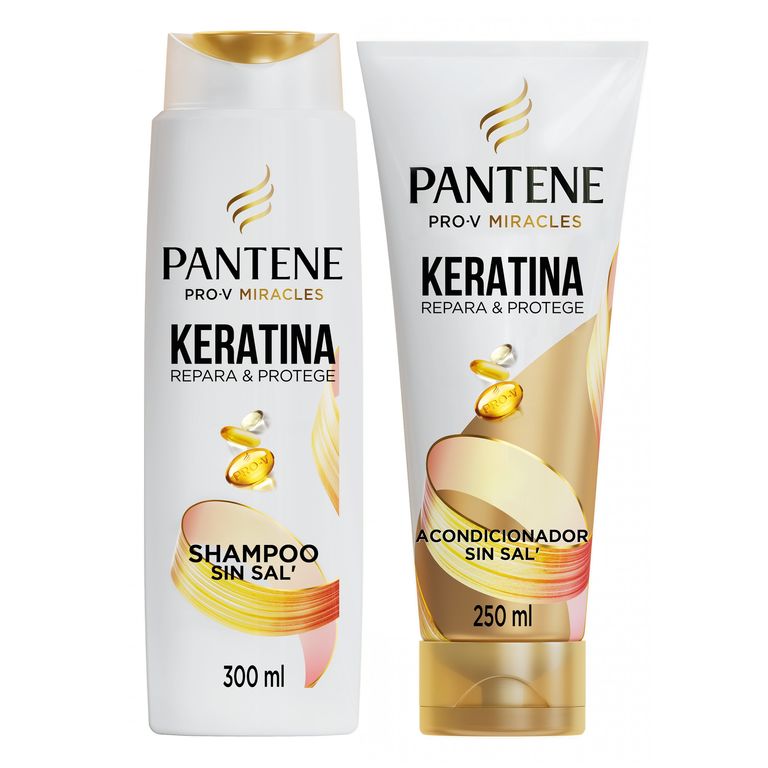 Shampoo Pantene Keratina 300 mL + Acondicionador Keratina 250 mL
