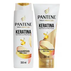 PANTENE - Shampoo Pantene Keratina 300 mL + Acondicionador Keratina 250 mL