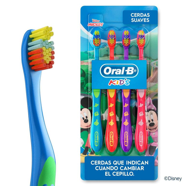 Cepillo Dental Oral B Kids Suave Pack 4 Und