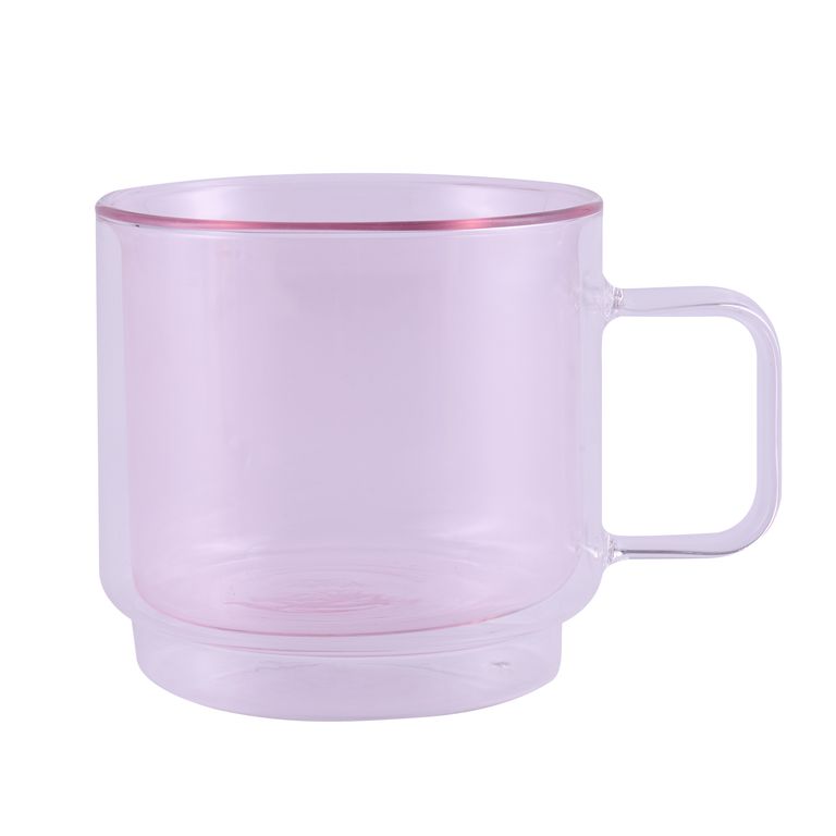 Taza Mug Vidrio Doble Pared Amo Café Frutos