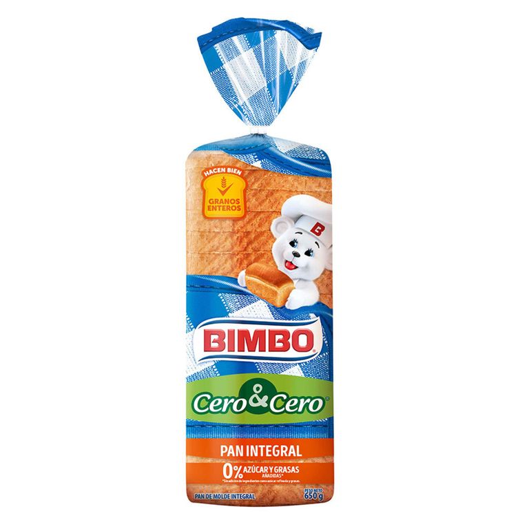 Pan de Molde Bimbo Integral CeroCero Bolsa 650 g