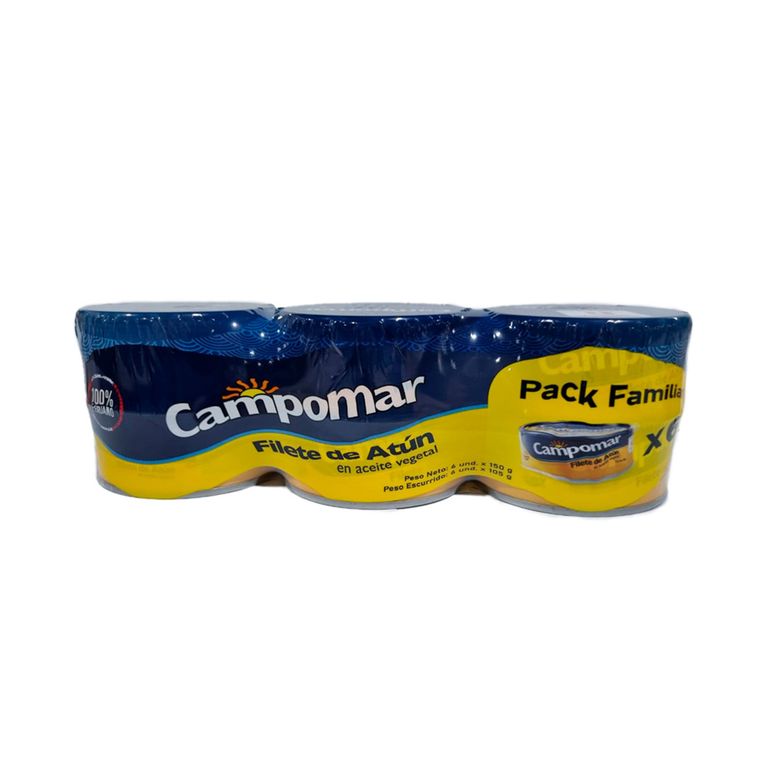 Filete de Atún Campomar en Aceite Pack 6 Latas 150 g