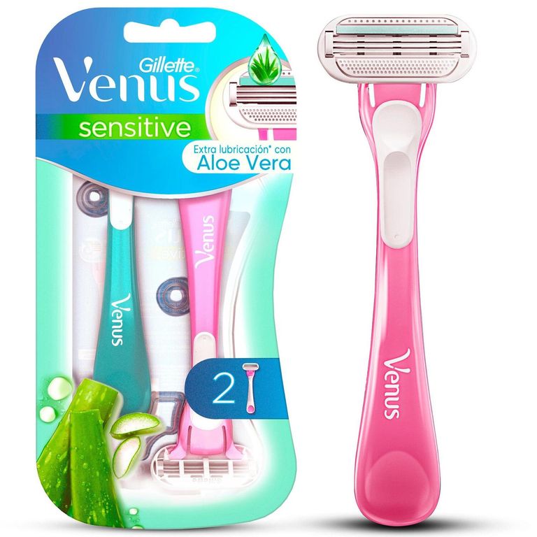 Máquina De Afeitar Mujer Gillette Venus Extra Suave Sensitive Empaque 2 Und