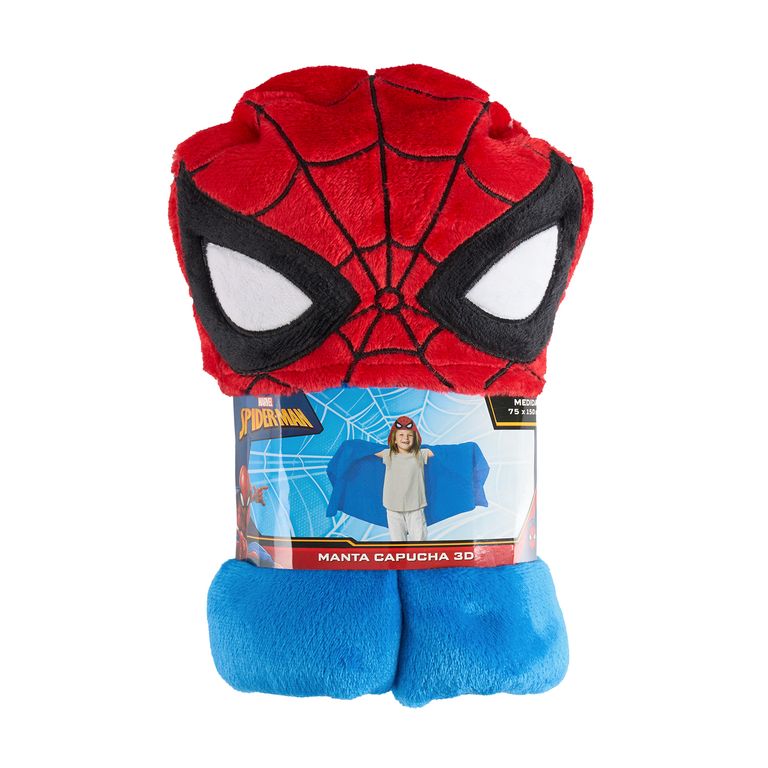 Manta Flannel con Capucha 75x150 cm Spiderman