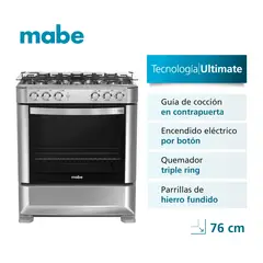 MABE - Cocina de Piso a Gas 76 cm Inox Mabe CMP7628FX0