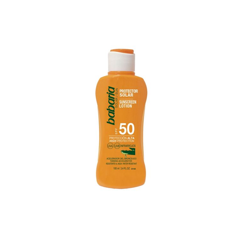 Leche Protectora Solar Aloe SPF50+ Babaria Envase 100 mL
