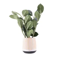 REDFIELD - Planta Artificial con Maceta Rayada Cemento
