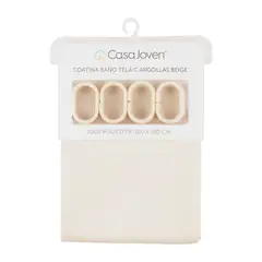 CASA JOVEN - Cortina Baño Tela C Argollas Beige