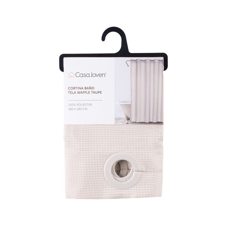 Cortina Baño Tela Waffle Charcoal